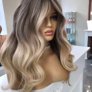 Ombre Ash Blonde Straight Body Wave