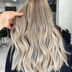 8-40 Inches Full Hair End Ombre Highlight Ash Grey Wave Remy Russian Cuticle Aligned Human Hair Lace Front Wigs