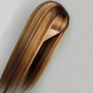 Straight Human Hair Honey Brown Highlight