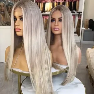 Ash Blonde 100% Remy human hair wig