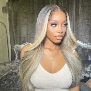 613 Colored Ash Blonde Body Wave Human Hair Wigs Transparent Lace Fake Scalp Lace Front Wig For Black Women