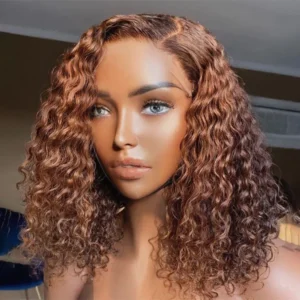 Raw Indian Human Hair Wig, Wet And Curly Short Bob HD Lace Front Wigs With Preplucked