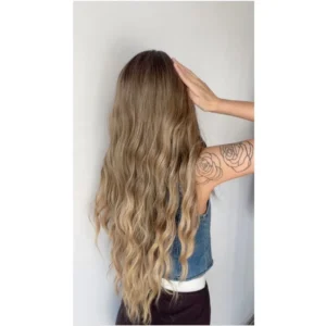 Body Wave Ombre dark blonde and blonde highlight with 100% Human Hair