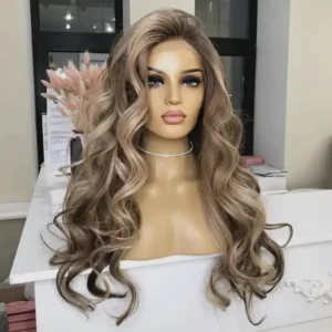 Ash Blonde Highlight ombre hair wig