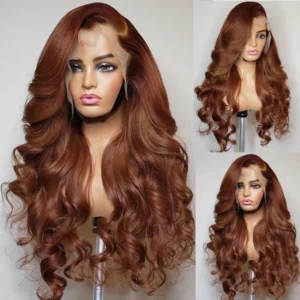 200% Density Aburn Wave Human Hair Wigs