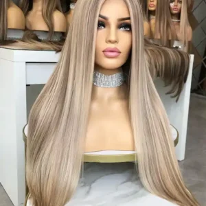 Ash Blonde 100% Remy human hair wig